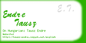 endre tausz business card